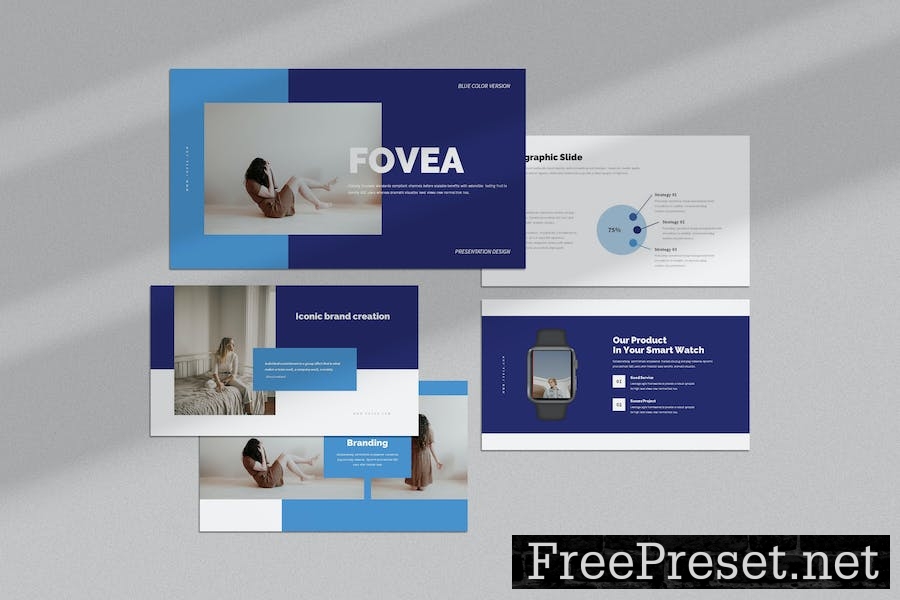 Fovea : Creative Blue Google Slides Template RU2QPFY