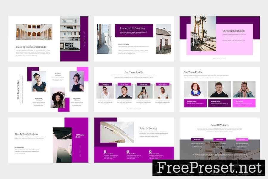 Fozyo : Creative Purple Google Slides Template 7QJMZK4