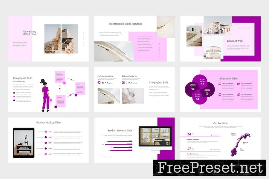 Fozyo : Creative Purple Google Slides Template 7QJMZK4