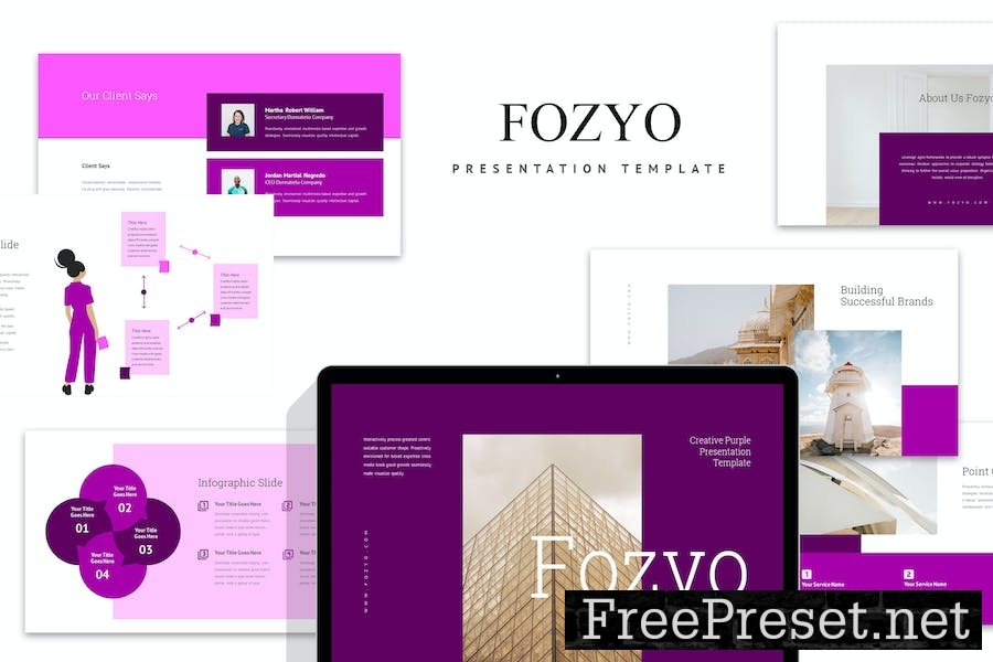 Fozyo : Creative Purple Google Slides Template 7QJMZK4