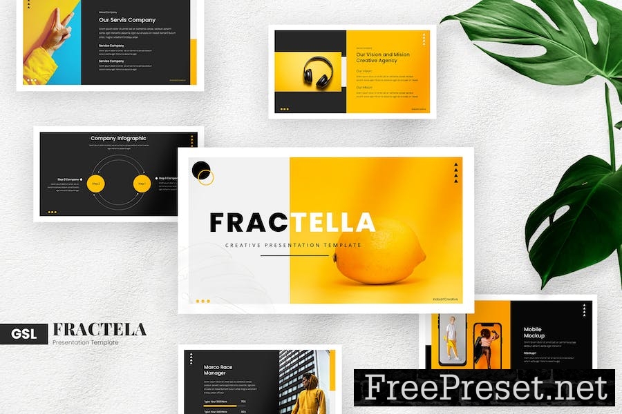 Fractela Creative & Business Googleslides Template GYNY99B