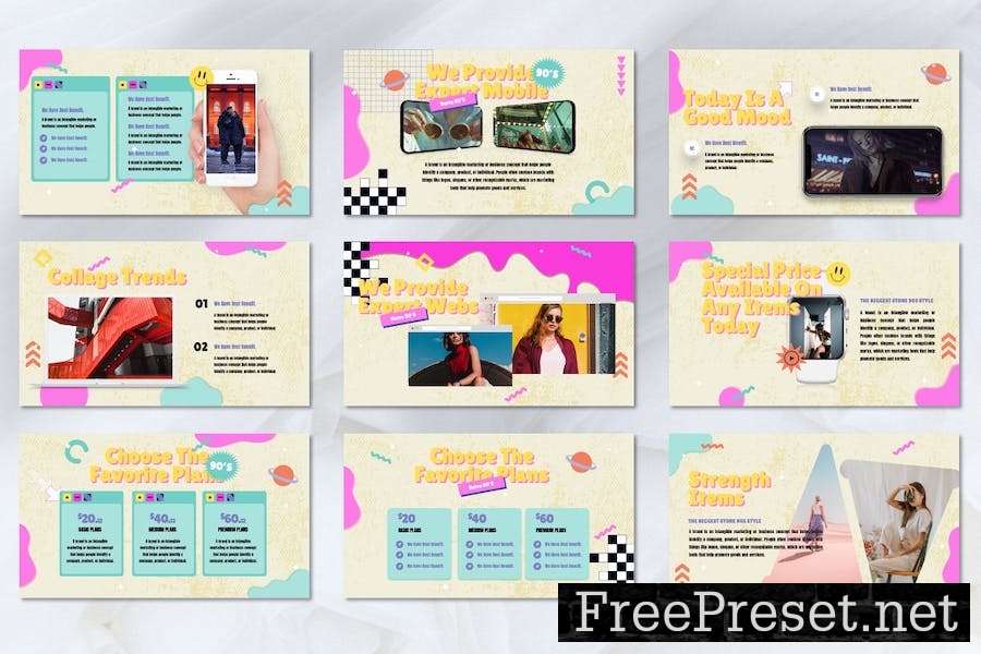 Freanz - 90s Collage Googleslide Template WAG7QZ2