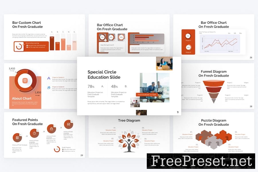 FreshGraduate Orange Modern Education GoogleSlides RPMLR7L