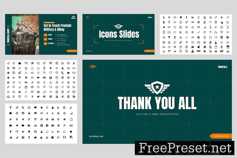 Frontals - Military & Army Google Slides Template TSHVBU7