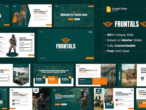 Frontals - Military & Army Google Slides Template TSHVBU7