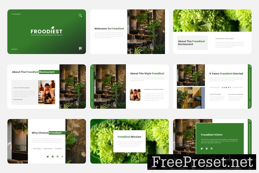 FROODIEST - Food & Culinary Google Slides Template AD9URFA