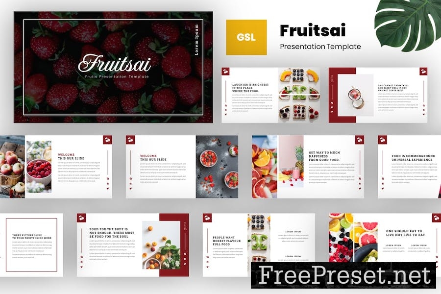 Fruisai - Fresh Fruit Google Slides Template 9FVHMSH