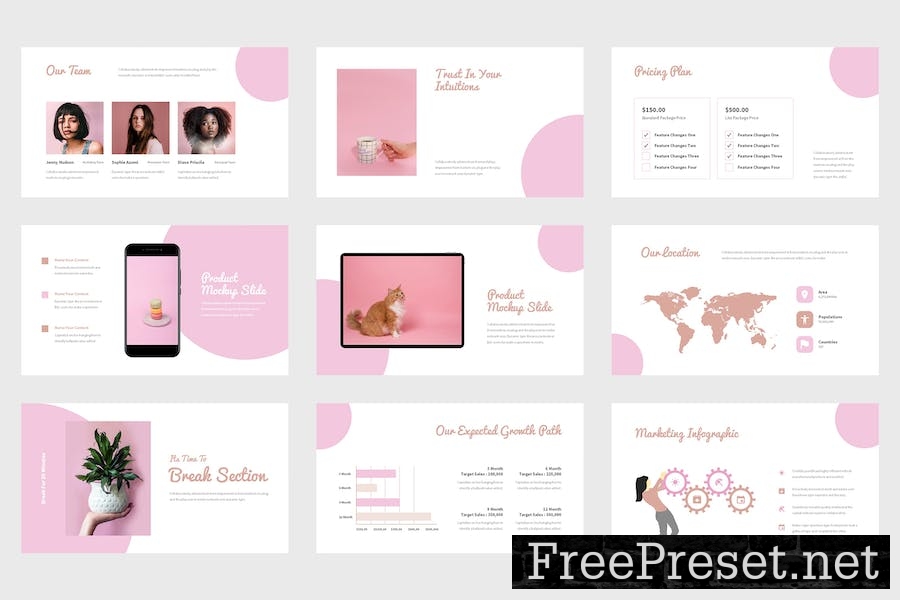 Furena - Pitch Deck Pink Google Slides Template KYJGQ3Q