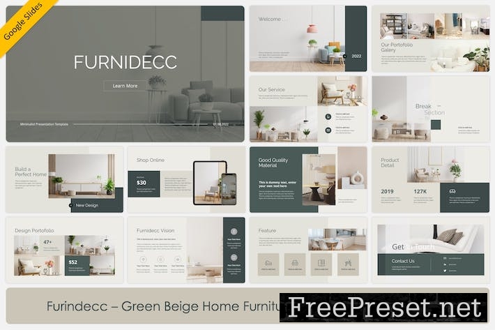 Furnidecc - Green Beige Home Furniture GSlides