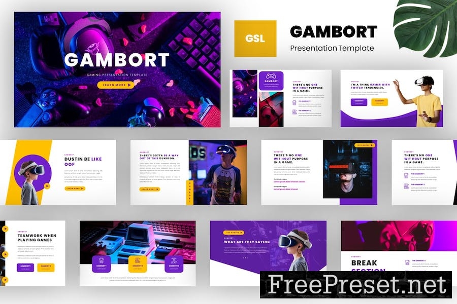 Gambort - Game Studio Google Slides Template VCTTEVY