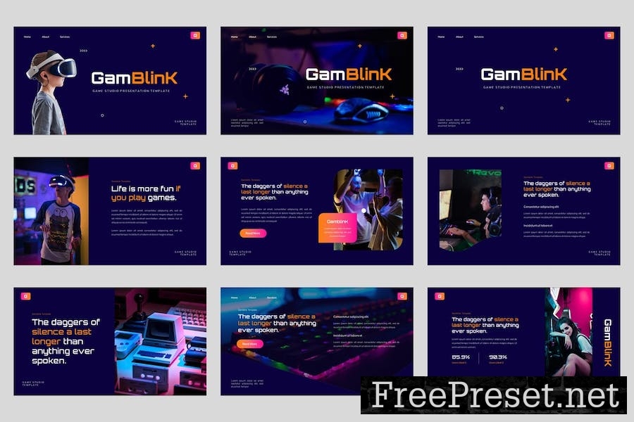 GameBlink - Game Studio Powerpoint Template DFJ8FY8