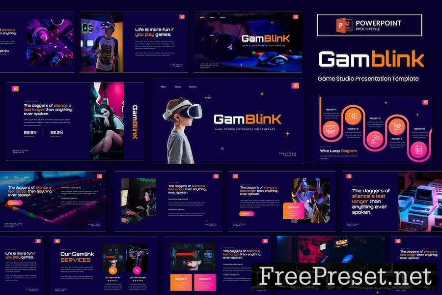 GameBlink - Game Studio Powerpoint Template DFJ8FY8