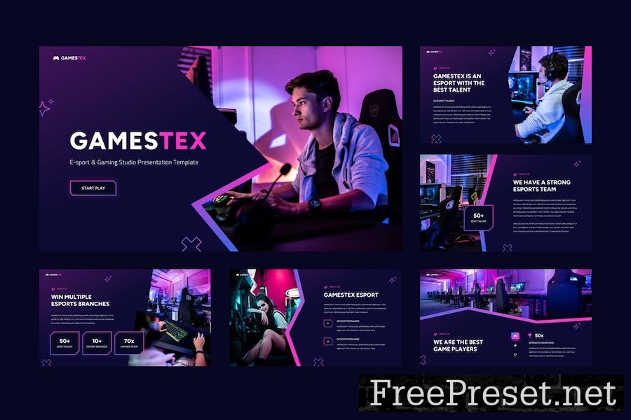 Gamestex - Esport & Gaming Google Slides GRRJPWL