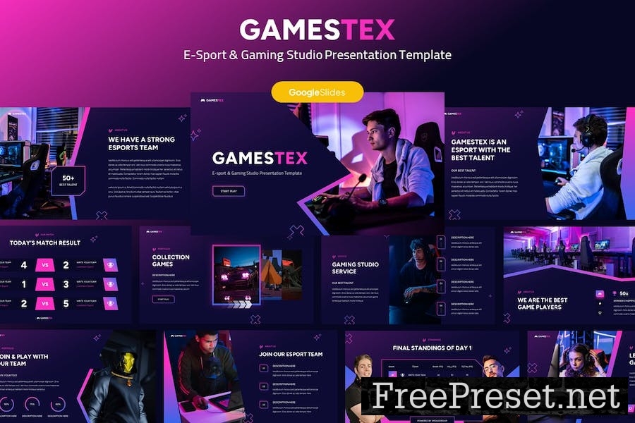 Gamestex - Esport & Gaming Google Slides GRRJPWL