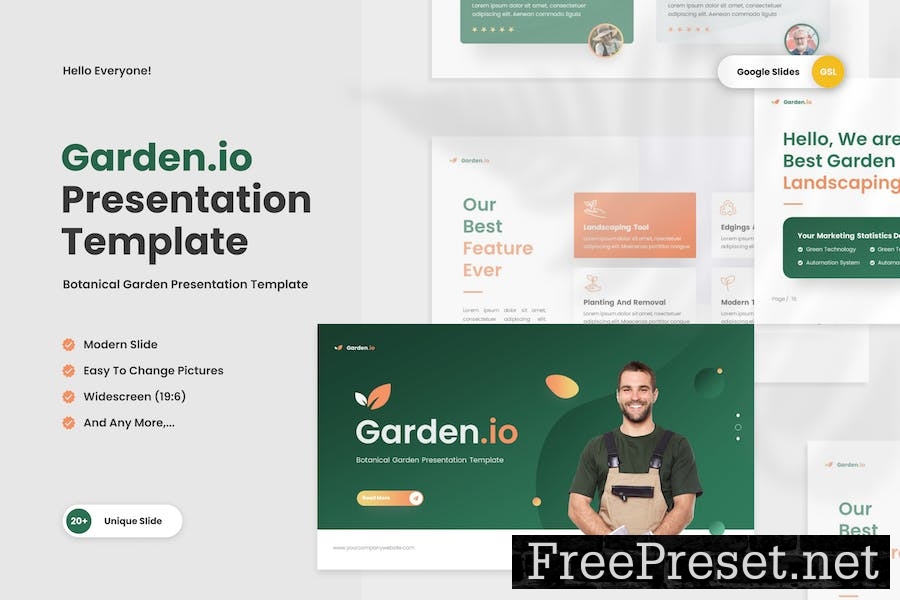 Gardenio - Gardening & Landscaping Google Slide Z2ZJA2N