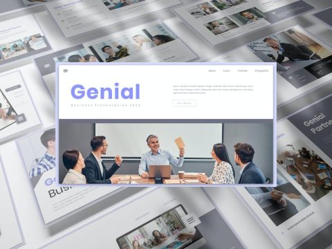 Genial Business Presentation Google Slide Template EQ6BLK5