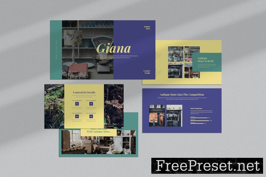 Giana : Antique Store Google Slides Template 7PHC4FH