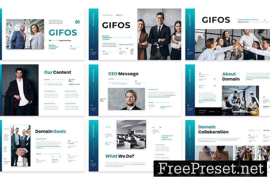 Gifos Business Presentation Google Slide Template PXRHC36