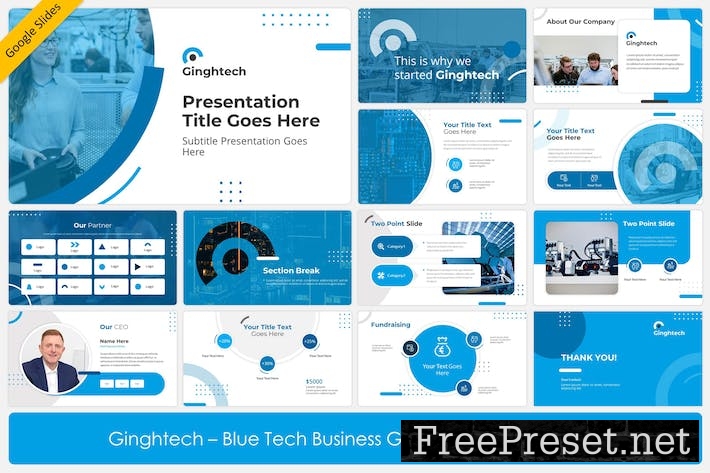 Ginghtech - Blue Tech Business Google Slides 3E97KQA