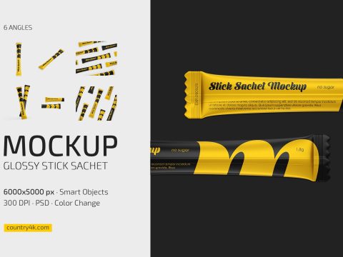 Glossy Stick Sachet Mockup Set 10246057