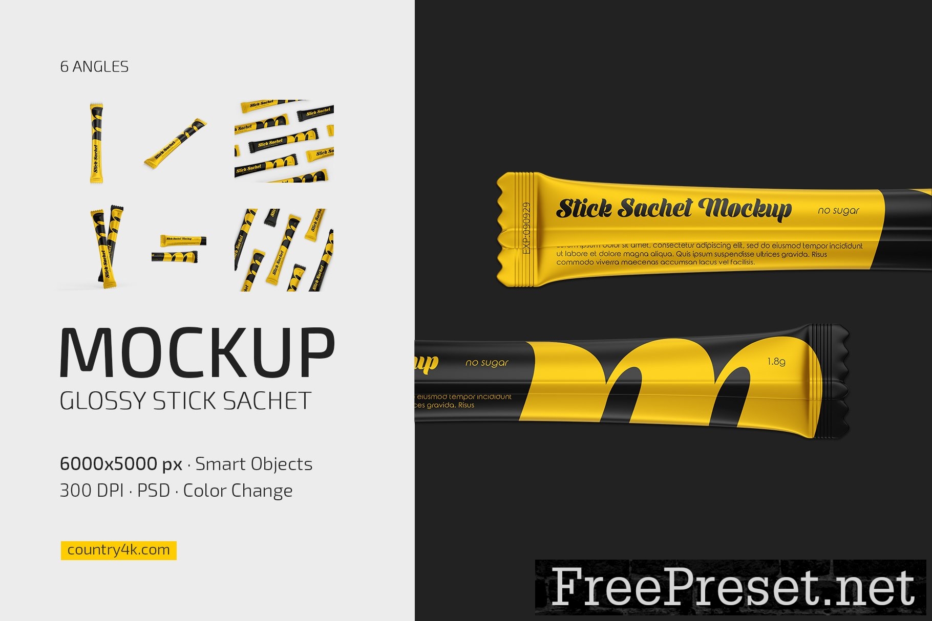 Glossy Stick Sachet Mockup Set 10246057