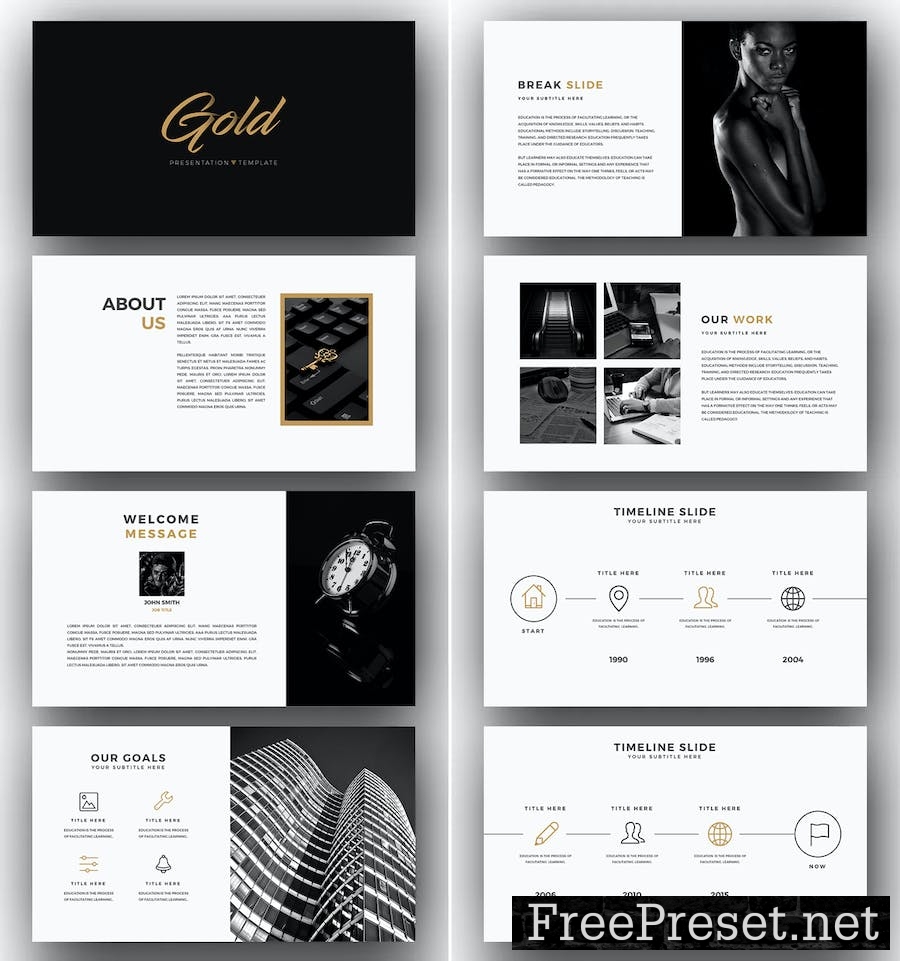 Gold Powerpoint Template 58YRPX2