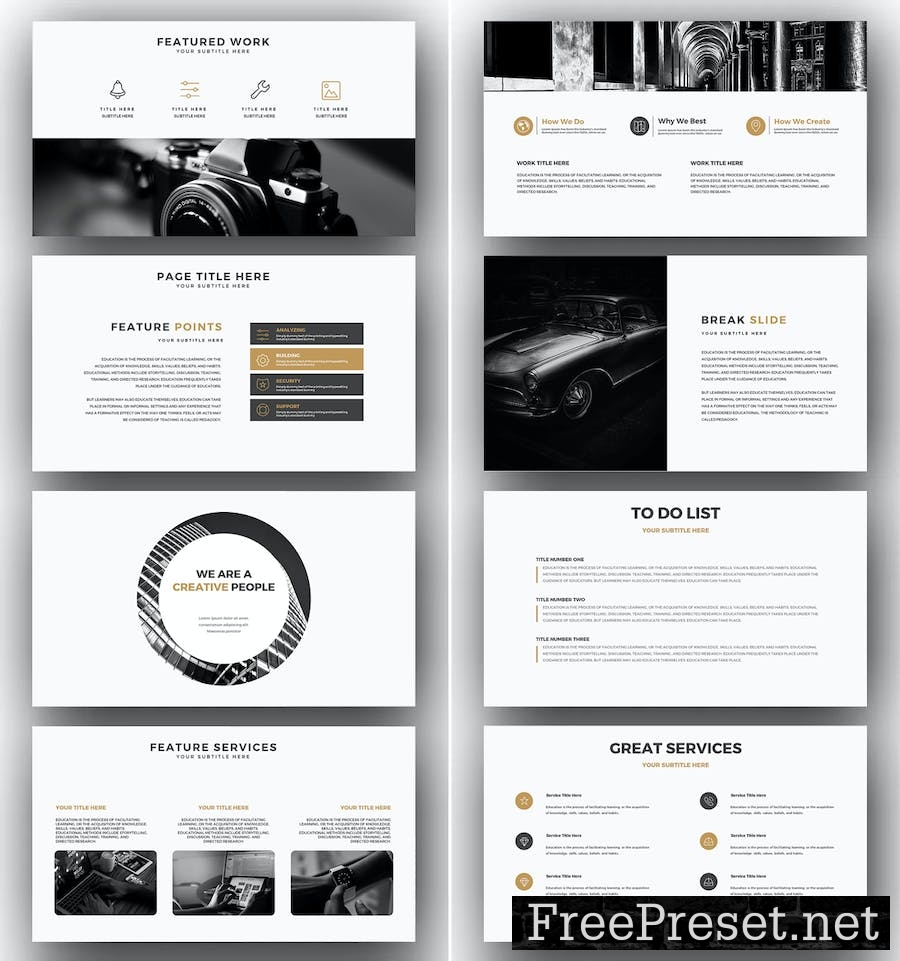 Gold Powerpoint Template 58YRPX2