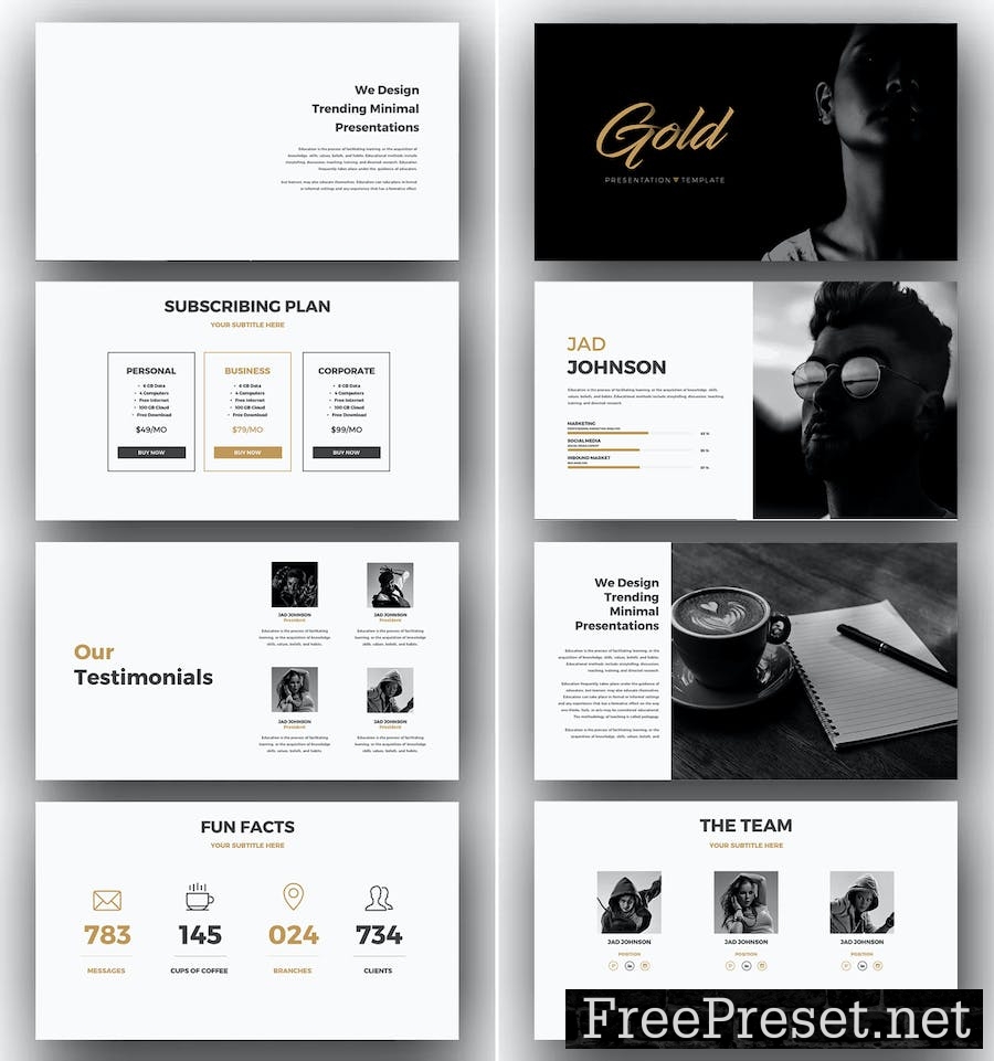 Gold Powerpoint Template 58YRPX2