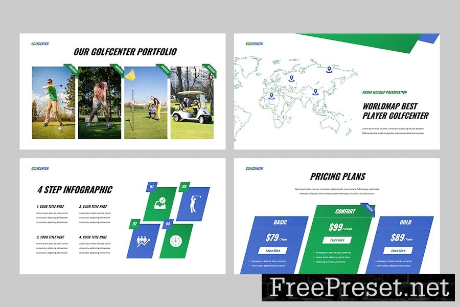 GOLFCENTER - Golf Google Slides Template RYKQGER