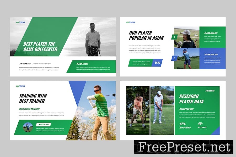 GOLFCENTER - Golf Google Slides Template RYKQGER