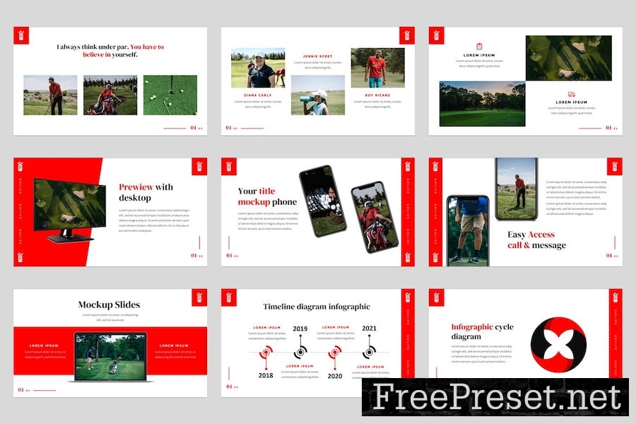 Golive - Golf Clubs Google Slides Template 6S6PWHQ