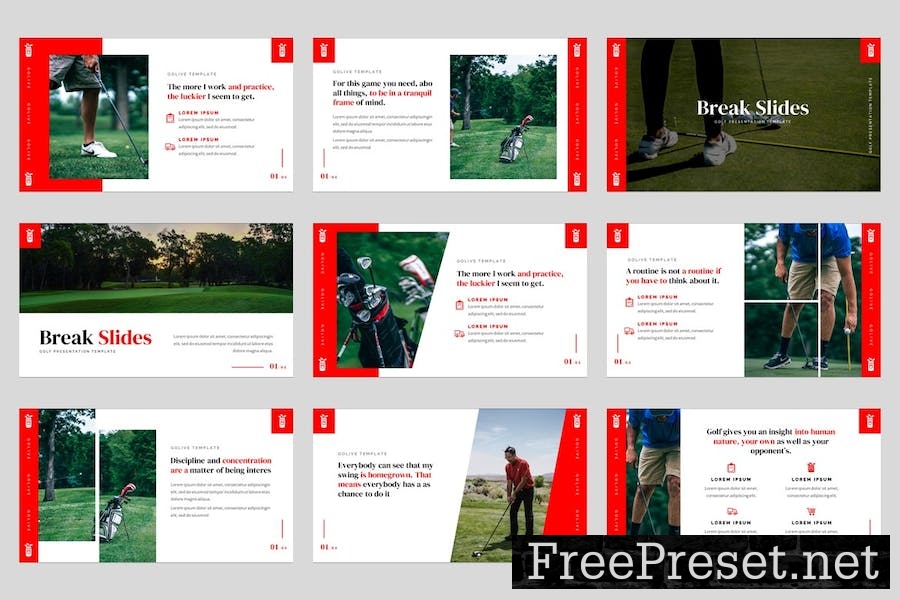 Golive - Golf Clubs Google Slides Template 6S6PWHQ