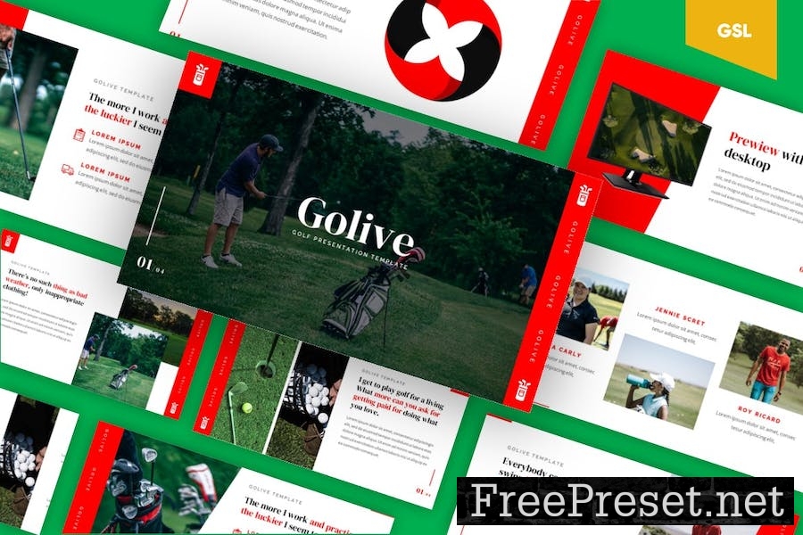 Golive - Golf Clubs Google Slides Template 6S6PWHQ