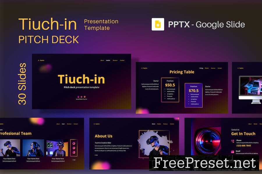 Google Slide Pitch Deck Presentation Template ATAM5CD