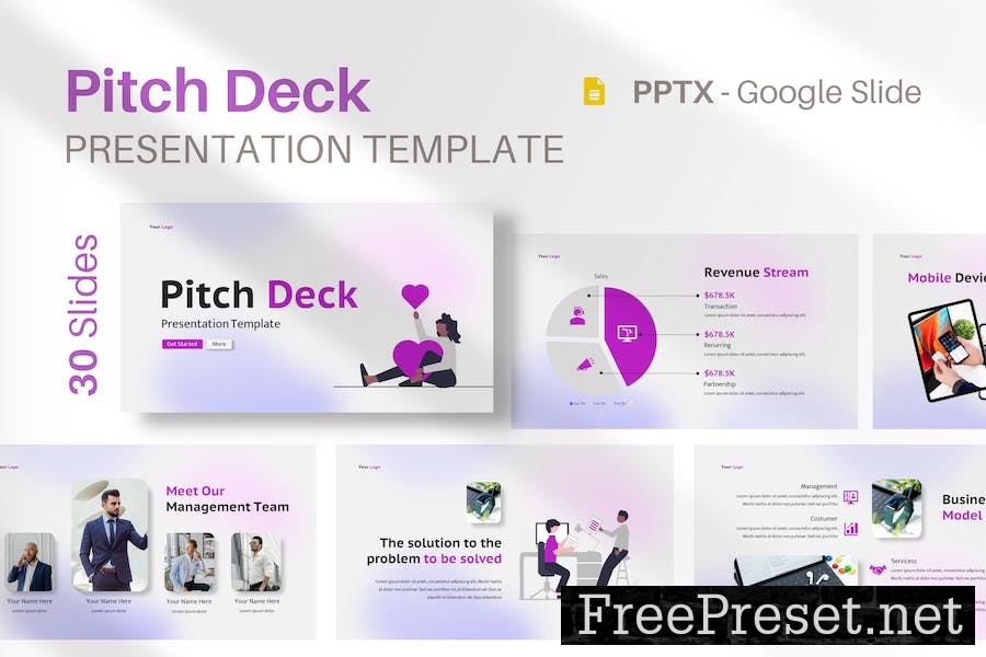 Google Slide Pitch Deck Presentation Template WJWG6NV