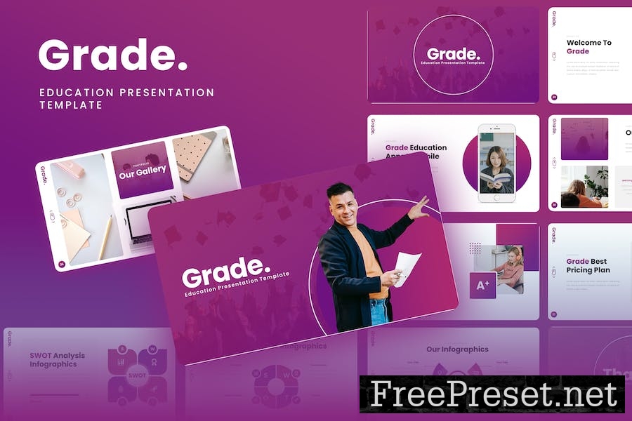 Grade - Education Google Slides Template VP4QD3S