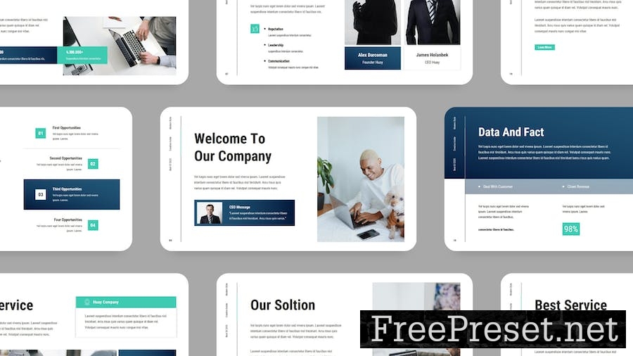 Gradient Dark Blue White Business Company Profile W5KYAGF