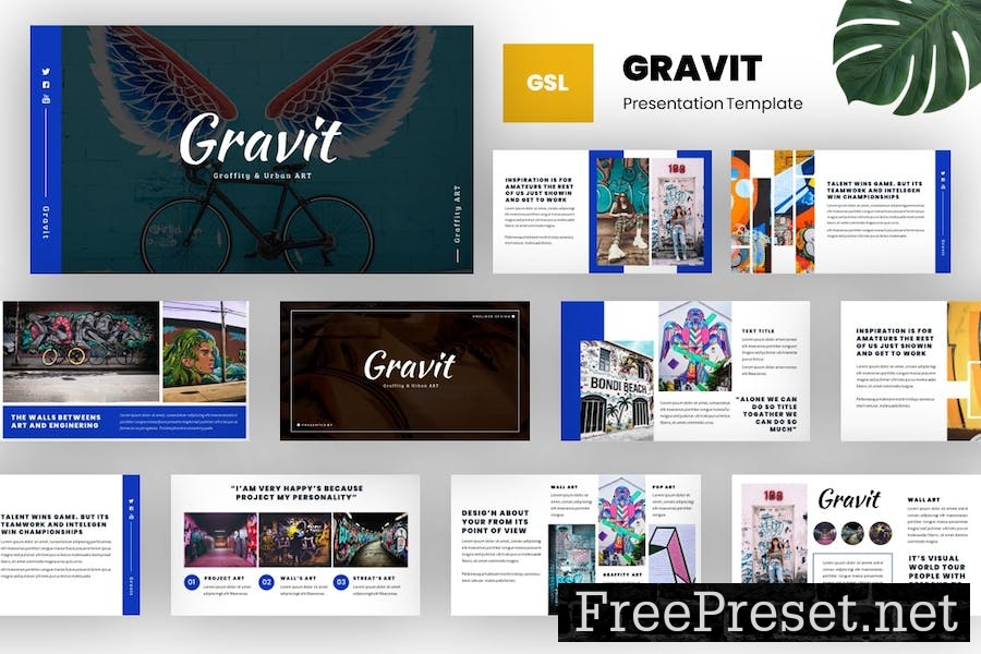 Gravit - Creative Google Slides Template CZVMW4L