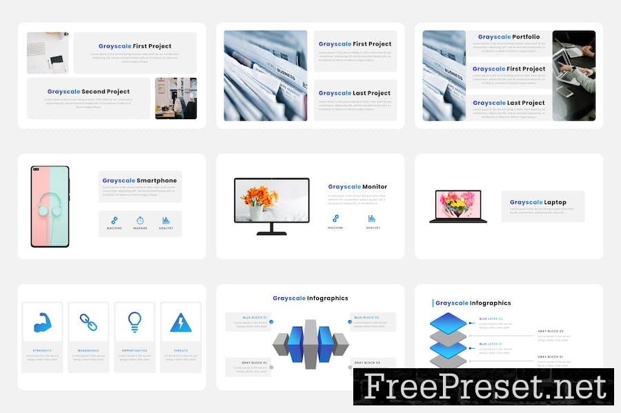 Grayscale - Multipurpose Business Google Slides FQDB24D