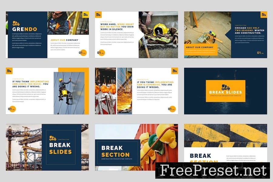 Grendo - Construction Google Slides Template UE8XVDK