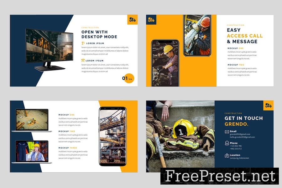 Grendo - Construction Google Slides Template UE8XVDK