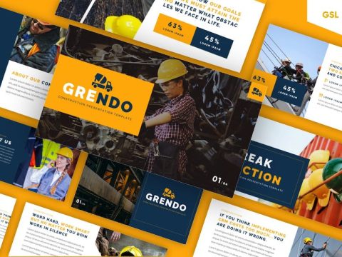 Grendo - Construction Google Slides Template UE8XVDK