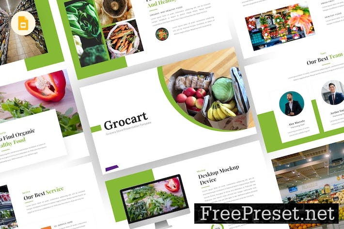 Grocart - Grocery Google Slides Template BZBVR6K