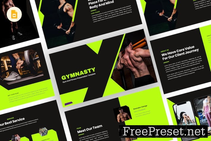 Gymansty - Gym Google Slides Template TD3TBYC