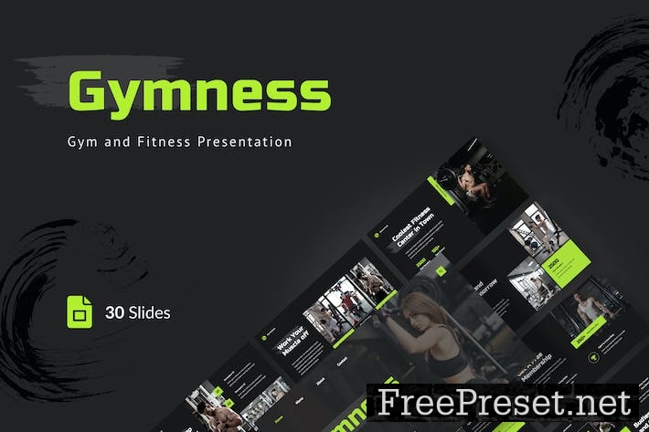 Gymness - Gym and Fitness Google Slides W78CHRQ