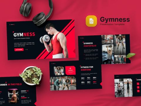 Gymness - Gym & Fitness Google Slides Template U3BB64L