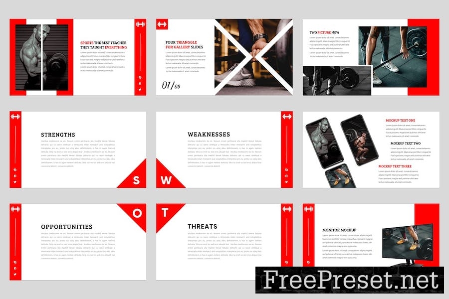 Gymnistik - Gym & Fitness Google Slides Template WV5P65S