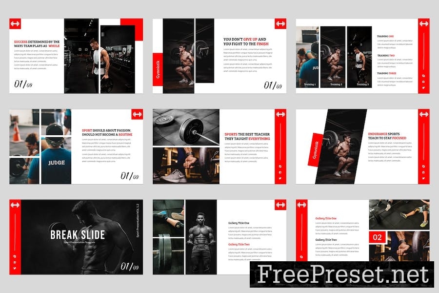 Gymnistik - Gym & Fitness Google Slides Template WV5P65S