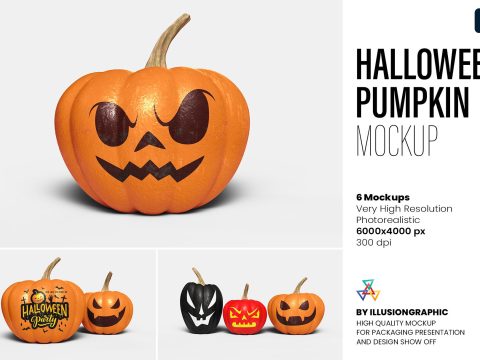 Halloween Pumpkin Mockup - 6 views 10210948