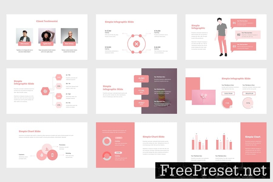 Hanora - Multipurposes Pink Google Slides Template 52KHNJ6